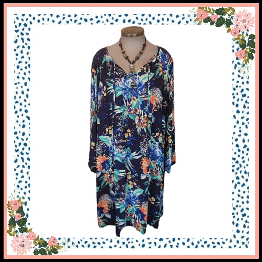 AVA & VIV ☆ PRETTY FLORAL SHEATH DRESS ☆ 4x ☆ EUC